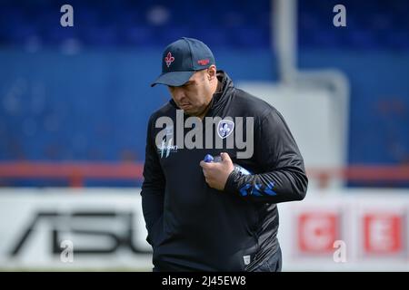 Wakefield, England - 10.. April 2022 - Willie Poching Head Coach von Wakefield Trinity vor dem Spiel. Rugby League Betfred Super Challenge Cup Quarter Finals Wakefield Trinity vs Wigan Warriors im Be Well Support Stadium, Wakefield, UK Dean Williams Stockfoto