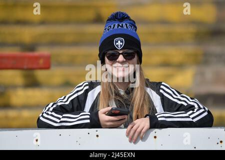 Wakefield, England - 10.. April 2022 - Wakefield Trinity Fan. Rugby League Betfred Super Challenge Cup Quarter Finals Wakefield Trinity vs Wigan Warriors im Be Well Support Stadium, Wakefield, UK Dean Williams Stockfoto