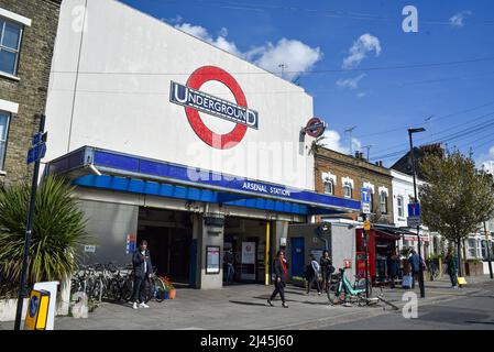 Arsenal U-Bahnstation in der Highbury Gegend von Islington London, England, Großbritannien - Stockfoto