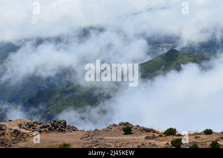 Die zerklüfteten vulkanischen Gipfel der Insel Madeira, Portugal Stockfoto