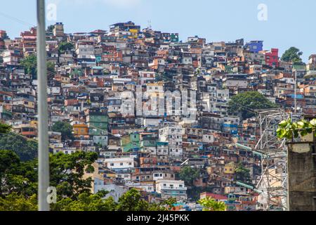 Rocinha Favela in Rio de Janeiro, Brasilien. Stockfoto