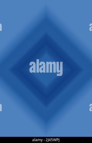 Gradient French Blue 3D Multi-Layer Diamond Square Frames für abstrakten Hintergrund Stockfoto