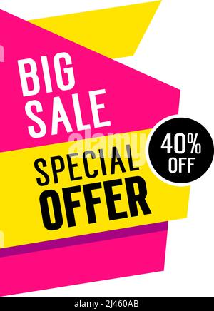 Großer Verkauf und Sonderangebot abstraktes Banner. Die Beschriftung kann für Broschüren, Poster, Banner verwendet werden Stock Vektor