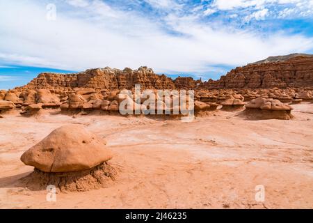 Fantastische Hoodoo Rock Forations im Goblin Valley State Park in Utah Stockfoto