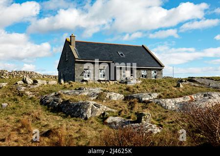 Verlassene Cottege am Dogs Beach, Connemara Coast, Galway, Irland Stockfoto