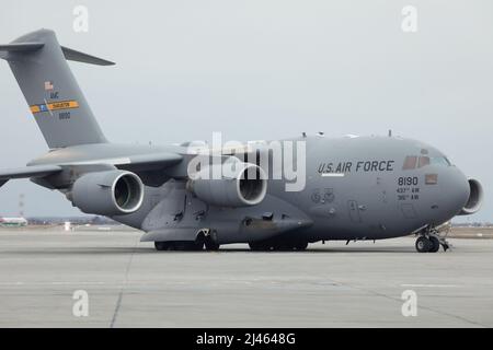 Otopeni, Rumänien - 11. März 2022: Die McDonnell Douglas/Boeing C-17 Globemaster III. Stockfoto