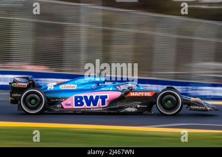 Melbourne, Victoria, Australien. 10. April 2022. MELBOURNE, AUSTRALIEN - 10. APRIL: Fernando Alonso von Alpine beim Formel-1-Grand-Prix von Australien 2022 am 10.. April 2022 (Bildquelle: © Chris Putnam/ZUMA Press Wire) Stockfoto