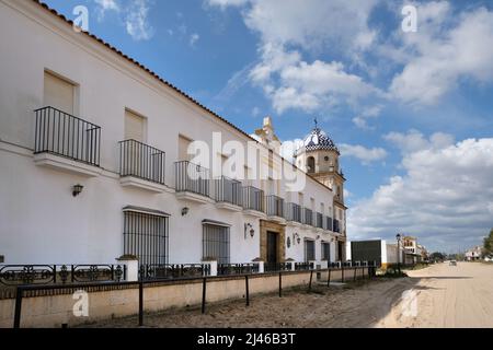 Bruderschaft - Hermandaden - Haus im Pilgrimage die Stadt El Rocio, Andalcucia, Spanien Stockfoto