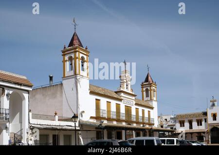 Bruderschaft - Hermandaden - Haus von Gines, in pilgtimage die Stadt El Rocio, Andalcucia, Spanien Stockfoto