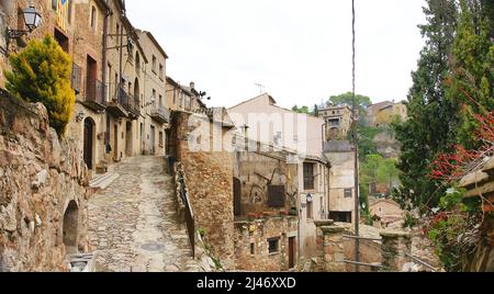 Blick auf Mura, Bages Region, Provinz Barcelona, Katalonien, Spanien, Europa Stockfoto