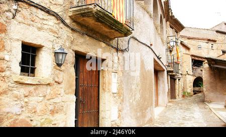 Blick auf Mura, Bages Region, Provinz Barcelona, Katalonien, Spanien, Europa Stockfoto