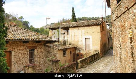 Blick auf Mura, Bages Region, Provinz Barcelona, Katalonien, Spanien, Europa Stockfoto