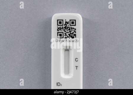COVID-19 Selbsttest - schneller Antigentest - Stockbild Stockfoto