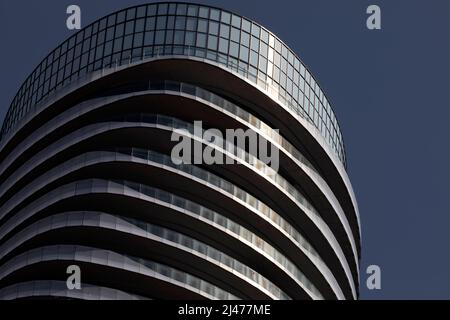 Absolute Eigentumswohnung; Towers 4 & 5 (Die Marilyn Monroe Towers) Mississauga, Peel Region, Ontario, Kanada. Stockfoto