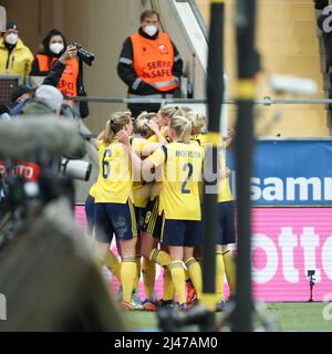 Schweden feiert das Tor beim Qualifikationsspiel der Weltmeisterschaft 2023 zwischen Schweden und der Republik Irland in Gamla Ullevi in Göteborg, Schweden. Womens Super League Spiel zwischen Arsenal und Everton im Meadow Park in Beschreibung/Bildunterschrift Borehamwood, England. Während des Barclays FA Spiels zwischen Arsenal und Everton im Meadow Park in Beschreibung/Bildunterschrift Borehamwood, England. Mia Eriksson/SPP Stockfoto