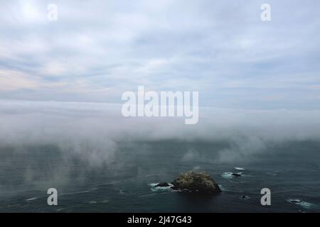 Nebel über McWay Cove, Big Sur, Kalifornien, USA Stockfoto