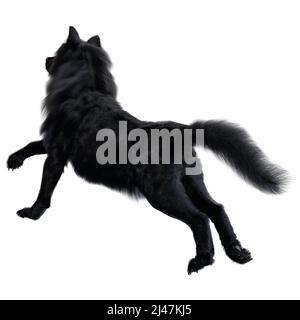 Dire Wolf auf isoliertem Hintergrund, 3D-Illustration, 3D-Rendering Stockfoto