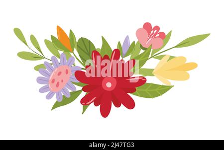 Frühling Blume Vektor Zusammensetzung. Niedlichen Frühling Blume Bouquet, Stock Vektor
