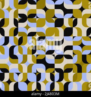 Moderne Mosaikmuster mit abstrakten geometrischen Formen und verschiedenen Farbformen. Digitale Grafikdesign-Elemente für Poster, Cover, Kunst, Presen Stock Vektor