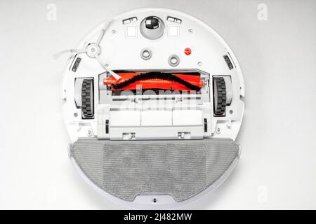 Die Frontkonstruktion eines automatischen Roboter-Vaacuum-Reinigers Stockfoto