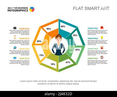 Folienvorlage für Geschäftsforschungstabelle. Diagramm, Design. Kreatives Konzept für Infografik, Bericht. Kann für Themen wie Statistik, Umfrage, Marke verwendet werden Stock Vektor