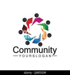 Community Logo Design Template für Teams oder Groups.network und Social Icon Design Stock Vektor