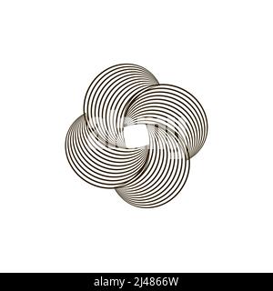 Abstraktes geometrisches Muster Linienlogo schwarz-weißes Symbol, Hintergrund Vektor Illustration auf weißem Hintergrund. Stock Vektor