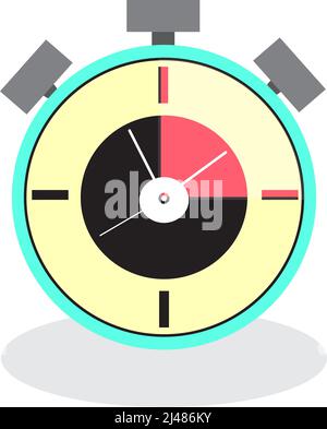 Wecksymbol. Wecker, der morgens laut klingt, um vom Bett aufzuwachen. Abbildung eines isolierten Cartoon-Weckers auf weißem Hintergrund. Stock Vektor