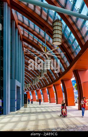 Außenkorridor in Singapurs seaworld und Universal Park. Stockfoto