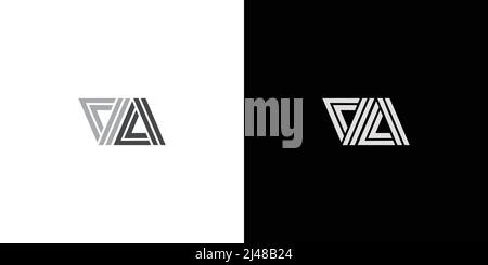 Einzigartiges und modernes VA-Logo mit Anfangsbuchstaben Stock Vektor