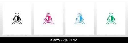 Schild Linienknoten Buchstabe Logo Design A Stock Vektor