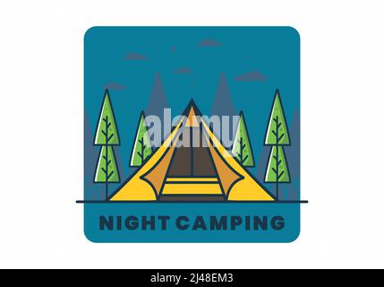 Triangle Zelt Camping flache Illustration Design Stock Vektor