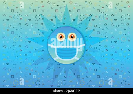 Cartoon Maske Emoji Design Kunstwerk Stock Vektor