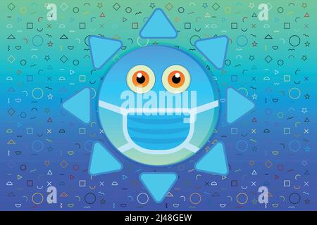 Cartoon Maske Emoji Design Kunstwerk Stock Vektor