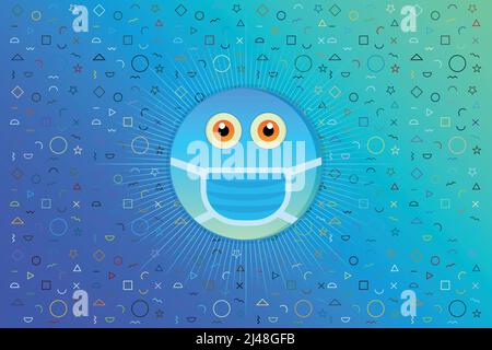 Cartoon Maske Emoji Design Kunstwerk Stock Vektor