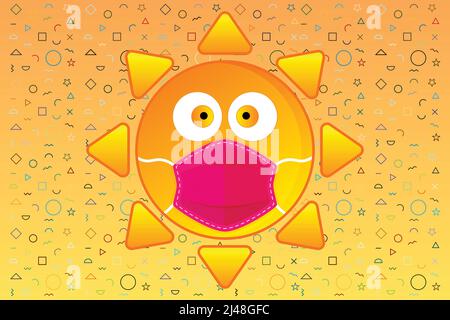 Cartoon Maske Emoji Design Kunstwerk Stock Vektor