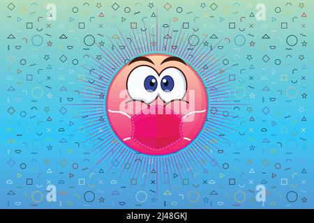 Cartoon Maske Emoji Design Kunstwerk Stock Vektor