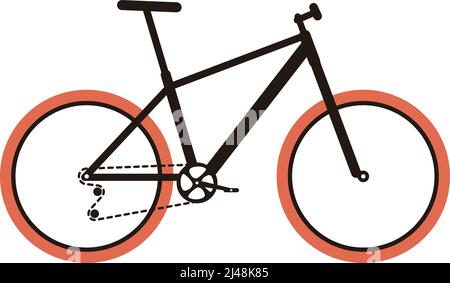 Vereinfachte flachen Mountain Bike Design Vektor-illustration Stock Vektor