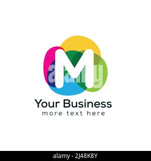 Farbenfroher Buchstabe M-Form Logo. Moderne lustige Identität Stock Vektor