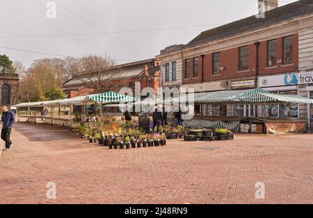 Ruhiger Marktplatz in Burton auf Trent, Großbritannien Stockfoto