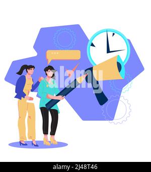 Effiziente Geschäftslösung und Zeitmanagement, Planung und Strategie für das Unternehmenswachstum. Stock Vektor