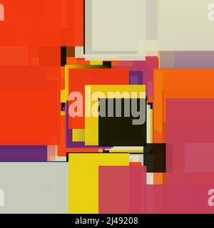 Abstraktes Vektorgrafikdesign mit generativem Kunstansatz mit verschiedenen geometrischen Formen und kräftigen Formen für Poster, Cover, Kunst, Präsentation Stock Vektor