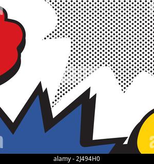 Vektor-Illustration des Comic-Sprechblasenposters. Abstrakte Doodle Tapete. Stock Vektor