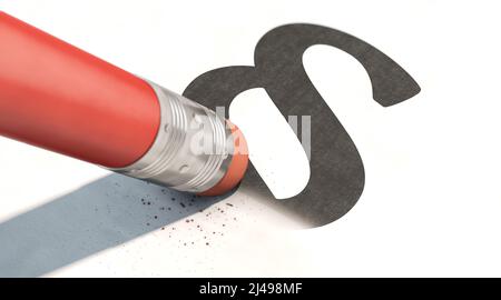 Absatzzeichen wird gelöscht Stockfoto