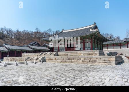 Gyeonghui Palast Gyeonghuigung wurde am 3. April 2022 von der Joseon Dynastie in Seoul, der Hauptstadt von Südkorea, erbaut Stockfoto