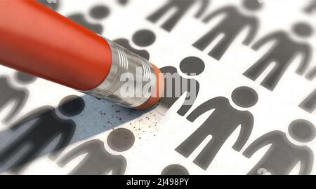 Kultur abbrechen – Person wird gelöscht Stockfoto