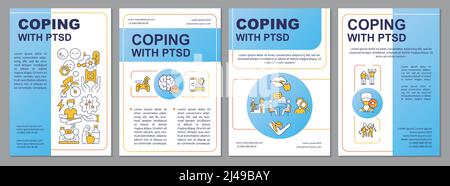 PTSD Überwindung von Wortkonzepten blaues Banner Stock Vektor