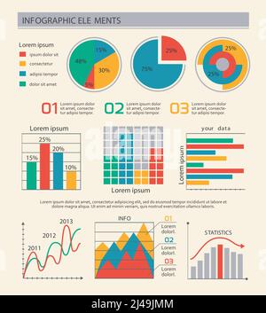 Business Diagramme Vorlage Layout, Diagramme und Grafiken isoliert Vektor-illustration Stock Vektor