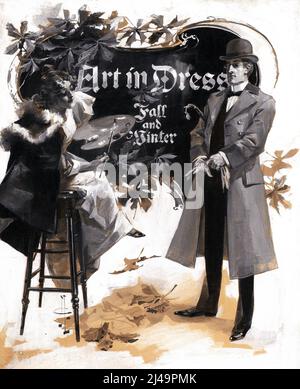 Art in Dress - Vintage Poster Design von JC Leyendecker - Illustration (1895) Stockfoto