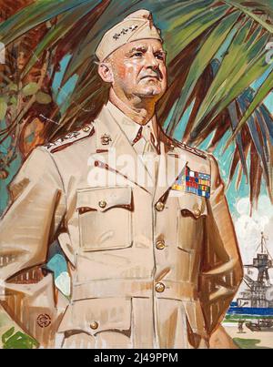 JOSEPH CHRISTIAN LEYENDECKER (Amerikaner, 1874-1951) der General. Öl auf Leinwand. Stockfoto